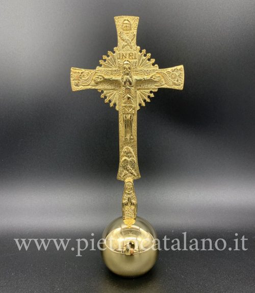 Croce lodi con sfera gloriosa dorata